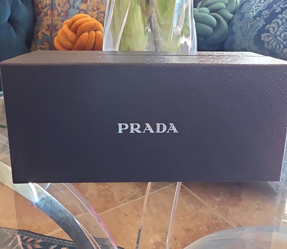 Prada Elegant Eyeglass Storage Box L 6.75in W 3in Depth 2.5in